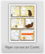 Paper cut-out art comic
