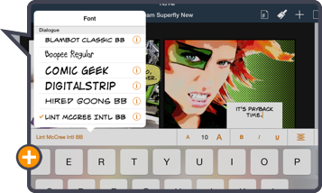 Comic Life 3 for iOS comes with over 70 fonts included!